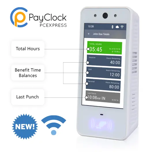 PCExpress Time Clock Employee Total Hours
