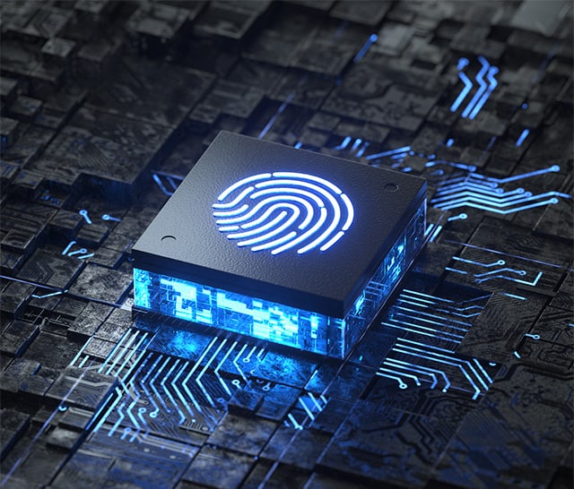 Inner Workings of Computer Showing Integration of Fingerprint for Biometric Time Clock