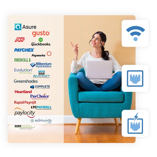 Image of company logos that PayClock integrates with.