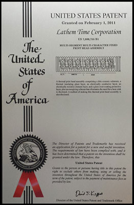 Lathem Time Corporation Patent