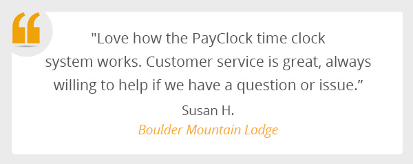A testimonial from Boulder Mountain Lodge