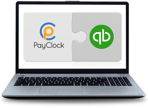 A computer showing the Quickbooks time clock software