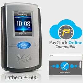 PayClock Online time clock software and PC600 employee time clock