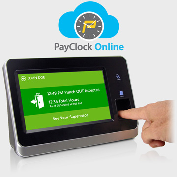 CloudTouch Fingerprint Reader Badge Scan employee time clocks